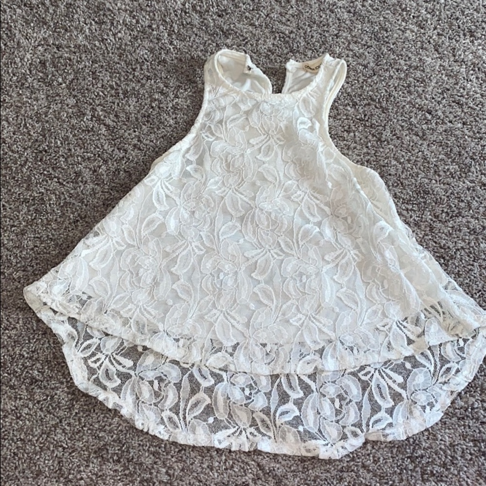 Ivory lace flowy tank